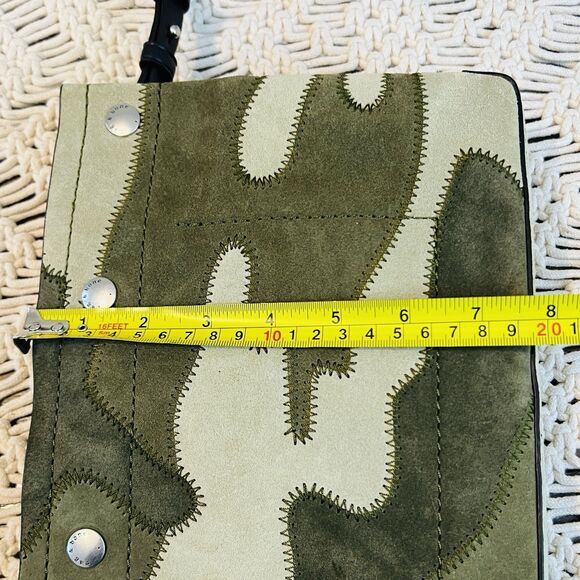 NWOT Rag & Bone Compass Patchwork Green Camo Suede Crossbody Bag Unisex Dust Bag - Picture 11 of 11